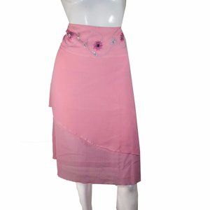 NEW LAVIE  PALE PINK SILK CHIFFON SKIRT 42